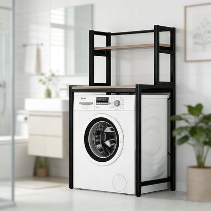 Over Washer Storage Organizer Shelf, Practical Laundry and Bathroom Storage Solution(White,Two Layers)