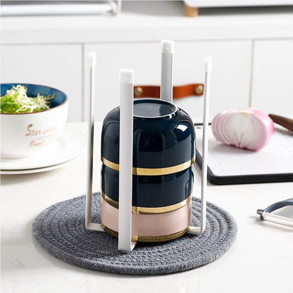 Multifunctional Kitchen Stand Holder for Plastic Bags, Bottles and Cups, Drying Racks Shelf Trash Bag Garbage Bag Holder for Home Kitchen Tower (White)