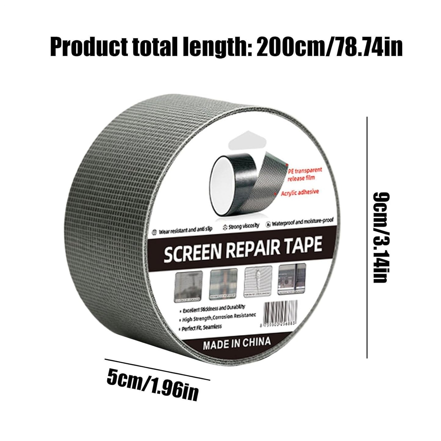 Window Mesh Screen Repair | Self-Adhesive Flexible Patch Tape | Window Screen Replacement Kit | for Patio Porch RV Balcony Tent Camper Apartment