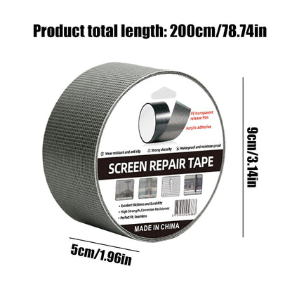 Window Mesh Screen Repair | Self-Adhesive Flexible Patch Tape | Window Screen Replacement Kit | for Patio Porch RV Balcony Tent Camper Apartment
