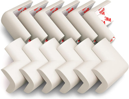 8-Pack Baby Proof Corner Protectors, Clear Furniture Safety Bumpers, Soft Rubber Foam Cushion Guards with Pre-Applied Adhesive, Child Proofing Pads for Tables, Cabinets, Desks, Glass Surfaces