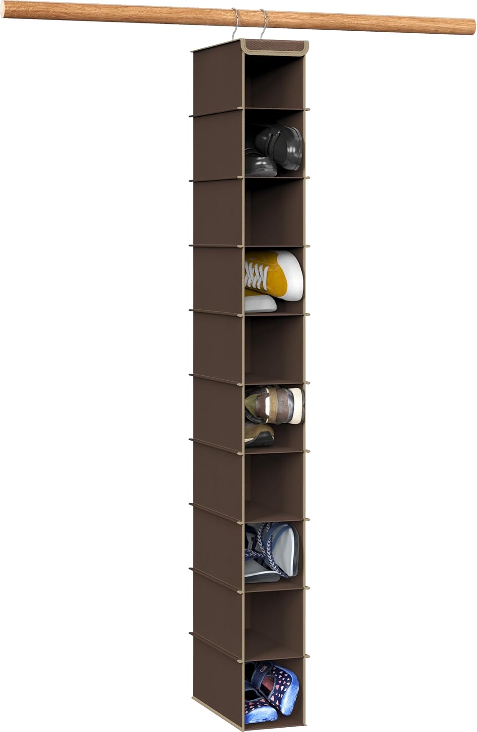 Simple Houseware 10 Shelves Hanging Shoes Organizer Holder for Closet, Grey