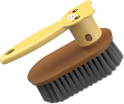 Little Bear Rotating Multi Functional Laundry Brush,Extended Bristle Cleaning Brush for Clothes, Carpet,Shoes, Etc(Khaki)