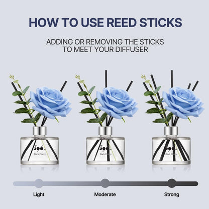 396 st. Rose Flower Reed Diffuser, Vanilla Lavender, 200ml(6.7oz) / Reed Diffuser Sets, Home Fragrance, Scented Oils, Home & Bathroom Décor