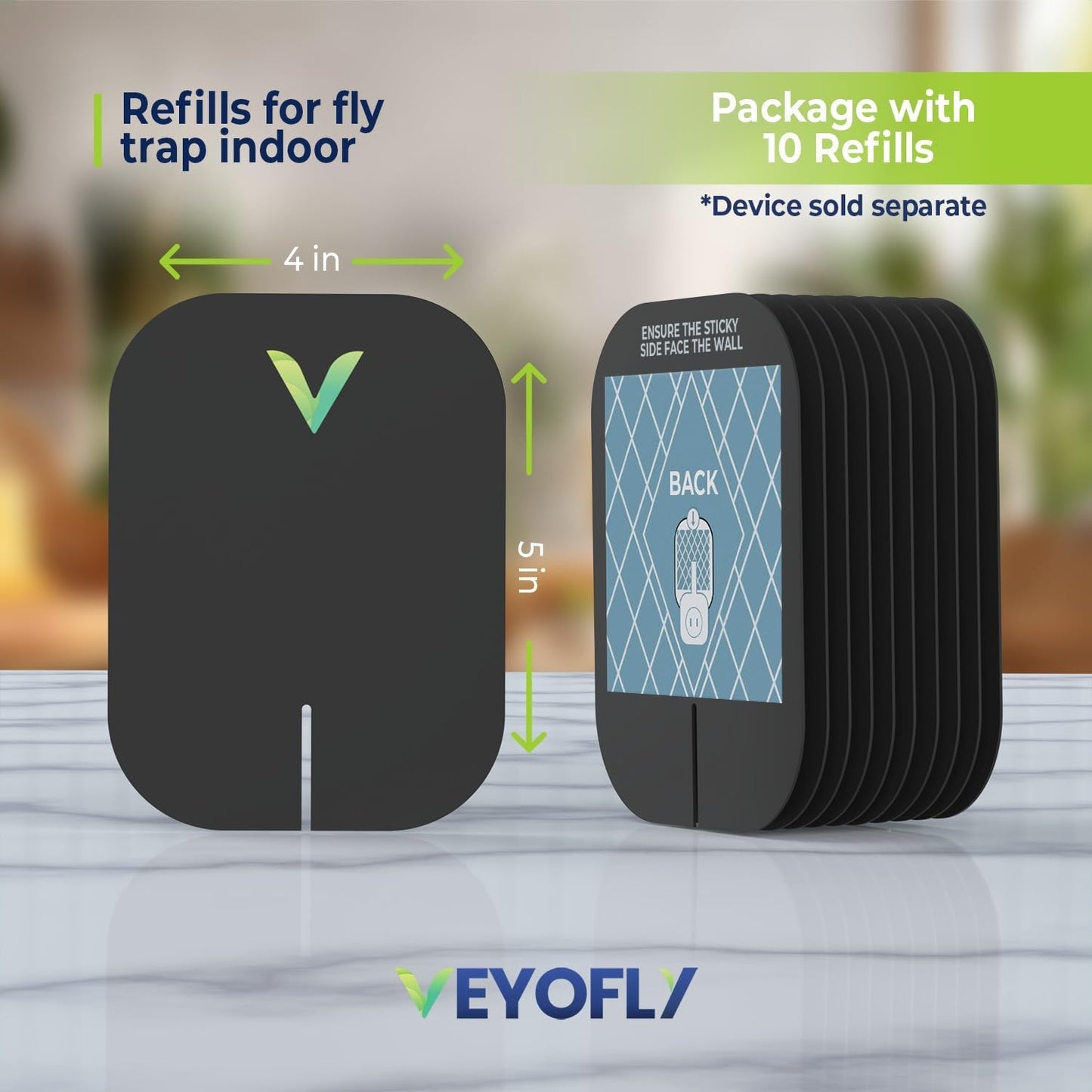 VEYOFLY Fruit Fly Traps for Indoors (2 Device + 4 Refills), Gnat Trap Indoor Plug in, Bug Traps, Flying Insect Trap, Gnat Traps for House Indoor, Fly Trap Indoor for Home Bug Light, Gnats Catcher