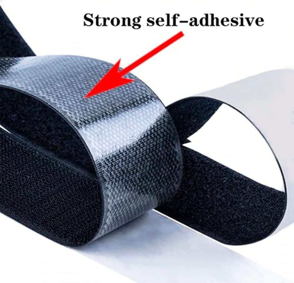 1 inch Black Hook and Loop Tape 1 Yd Self Adhesive Tape Sticky Back Heavy Duty Fastener Ideal for Window Fixing Net Carpets DIY Project Handmade Craft Home Office