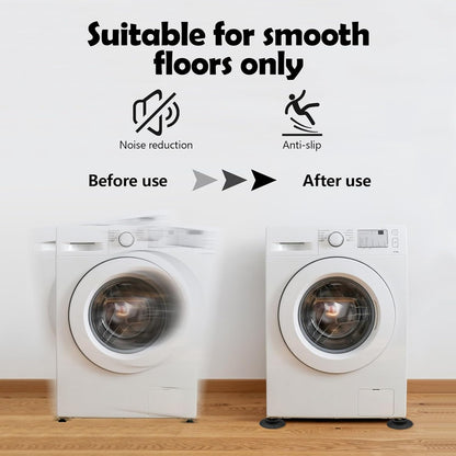 LELE LIFE 8Pcs Suction Cup Anti Vibration Pads for Washing Machine, Rubber Washer Dryer Anti Vibration Mat, Washing Machine Support Foot Pedestal, Stop Vibrating & Noise