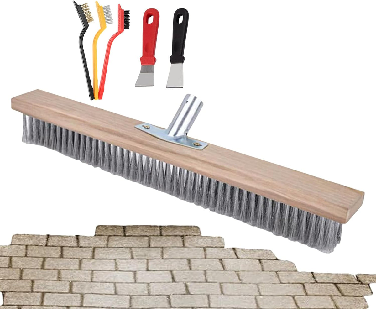 Patio Broom Metal Broom, Robust Metal Holder | Heavy-Duty for Garden, Patio, Outdoor, Household, Kitchen, Catering, Garage, Deck, Concrete, Stone