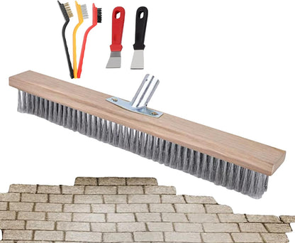 Patio Broom Metal Broom, Robust Metal Holder | Heavy-Duty for Garden, Patio, Outdoor, Household, Kitchen, Catering, Garage, Deck, Concrete, Stone