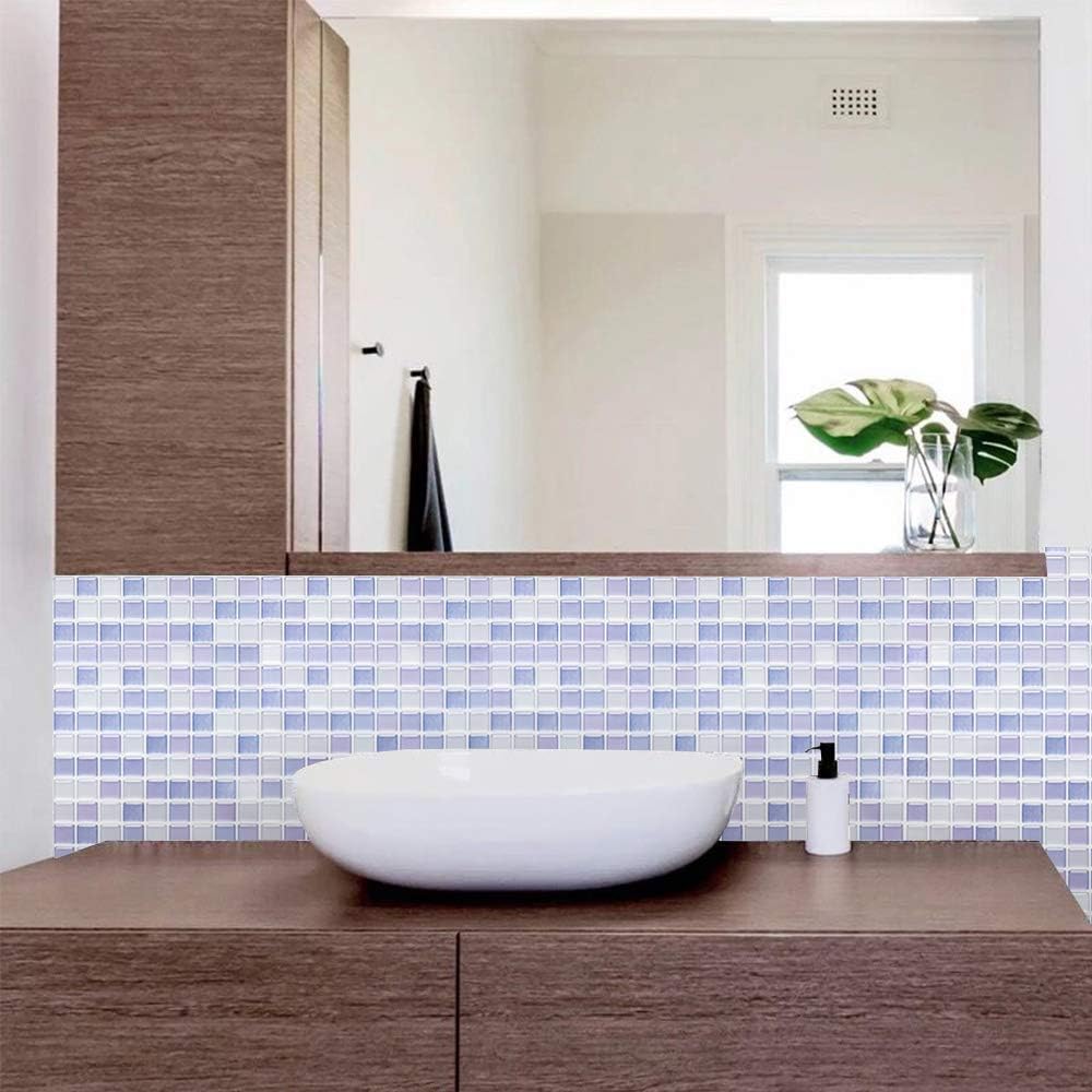 Yoillione Peel and Stick Backsplash for Kitchen: Self Adhesive Wall Tiles for Bathroom - Vinyl Thick Back Splash Tile (10, Light Coffee)