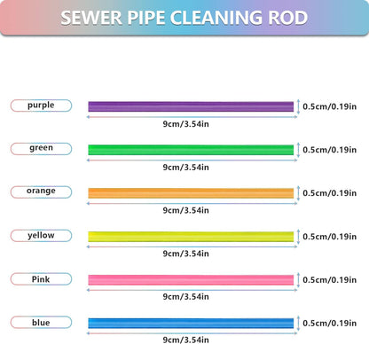 72pcs Drain Cleaner Deodorizer Sticks - Keep Drain Pipes Clear, Prevent Clogs for Kitchen, Bathroom, Toilet (6 Color)