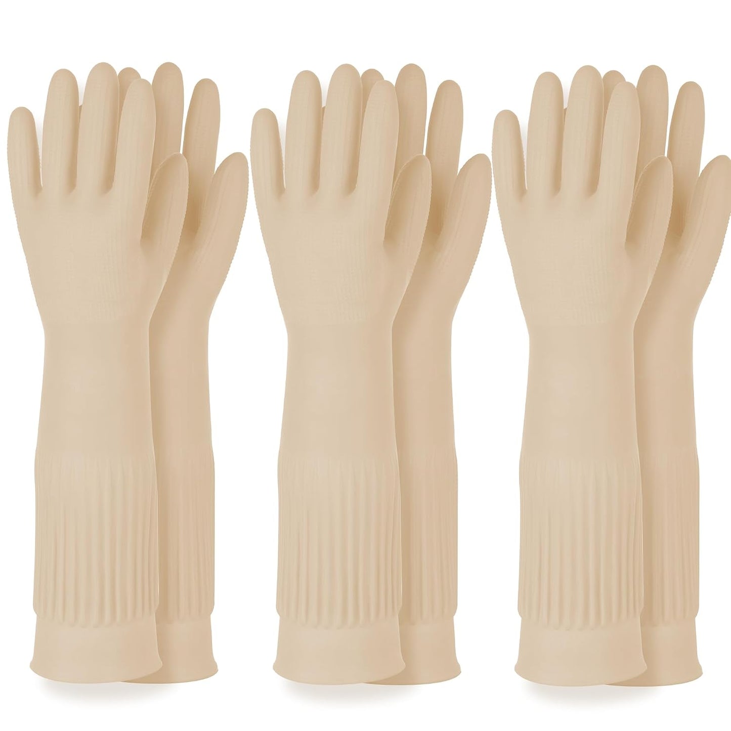 DABOGOSA Mamison 2 Pairs Reusable Waterproof Household Dishwashing Cleaning Rubber Gloves, Non-Slip Kitchen Glove (Pink, Medium (Pack of 2))