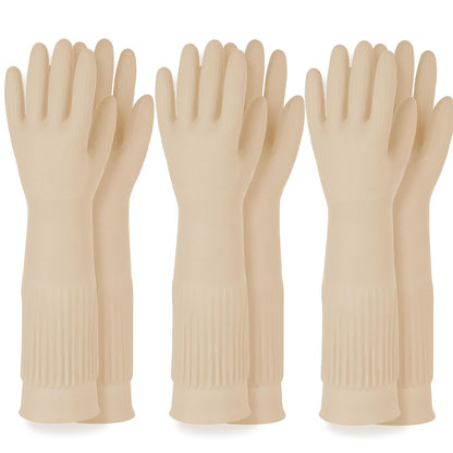 DABOGOSA Mamison 2 Pairs Reusable Waterproof Household Dishwashing Cleaning Rubber Gloves, Non-Slip Kitchen Glove (Pink, Medium (Pack of 2))