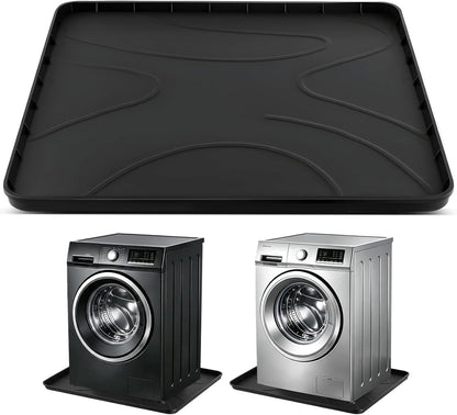 Washing Machine Drain Pan，32''x30'' Silicone Mat with Raised Reinforced Frame & Triangular Reinforcing Rib,fits Most Washer Models, Washing Machine Tray for Floor Protection in Laundry Room (gray)