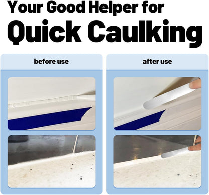 7-Piece Caulking Spatula Set - Professional Stainless Steel Caulk Finishing Tools, Streamline Spatulas for Bathroom Sink, Bathtub, Tile Sealant Application