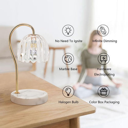 Candle Warmer Lamp with Timer & Dimmer, Electric Candle Lamp Warmer with 2 Bulbs for Scented Candle, Home Decor Gift for Her, Mother’s Day Gift (Milk Tea)