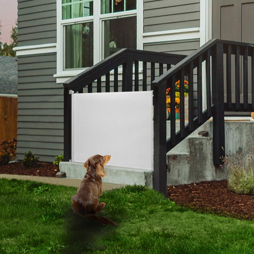 EasyBaby Retractable Baby Gate, 33" Tall, Extends up to 55'' Wide, Black/Child Safety Baby Gates, Pet Retractable Gates for Stairs, Doorways, Hallways, Indoor and Outdoor
