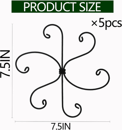 Yohsnor Monstera Plant Stem Support System - 5 Piece Set (5.5x4.7in) | Durable Plant Support Stakes for Climbing Plants & Fishbone Cactus | Ideal Leaf Stabilizer for Indoor Plants & Monstera Care