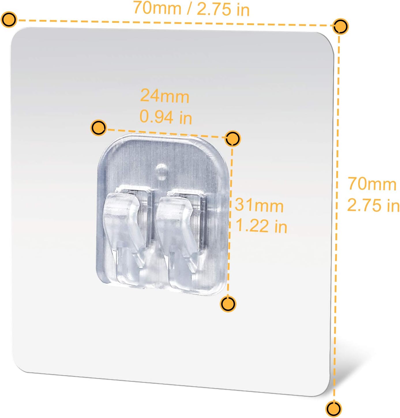 YeeBeny Corner Shower Caddy Adhesive Sticker Hook Mount for Shower Caddy Basket Bathroom Shelf Compatible with KINCMAX，SMARTAKE, JOMARTO, Flowmist, Nieifi, HapiRm, Odesign, Lovelers 4 pack