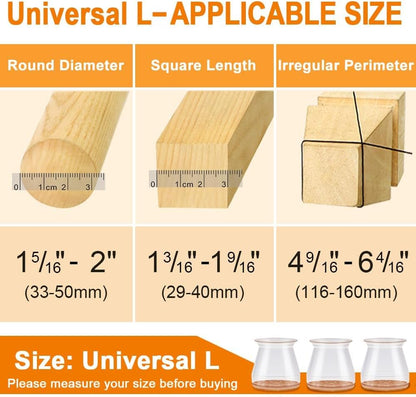 VIUME 24 Pcs Chair Leg Floor Protectors for Hardwood Floors Silicone Covers Felt Pads Furniture Leg Caps Anti-Scratch Reduce Noise Fit (1-5/16" to 2")