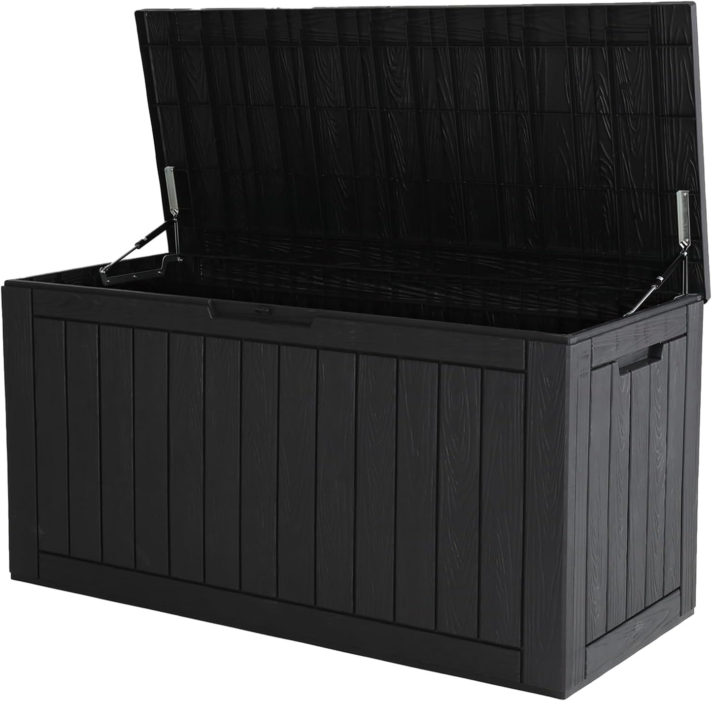 Bifanuo Large Outdoor Deck Box, Waterproof Resin Storage Box with Hydraulic Rods, Lockable Patio Storage Bench with 330 Lbs Load Capacity