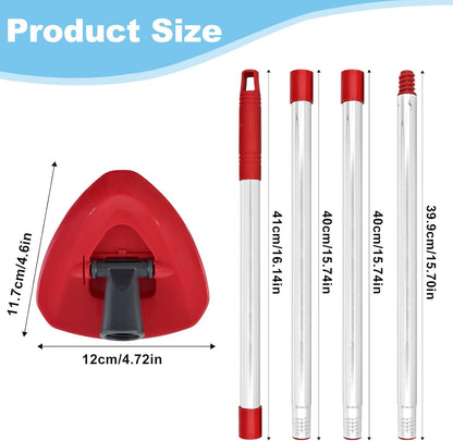 Mop Heads for O Cedar RinseClean 2 Tank Spin Mop System, 3 Microfiber Mop Head Refills and 3 Chenille Mop Pads,1 Scrub Brush, and 1 Mop Base with Mop Handle Set Combo