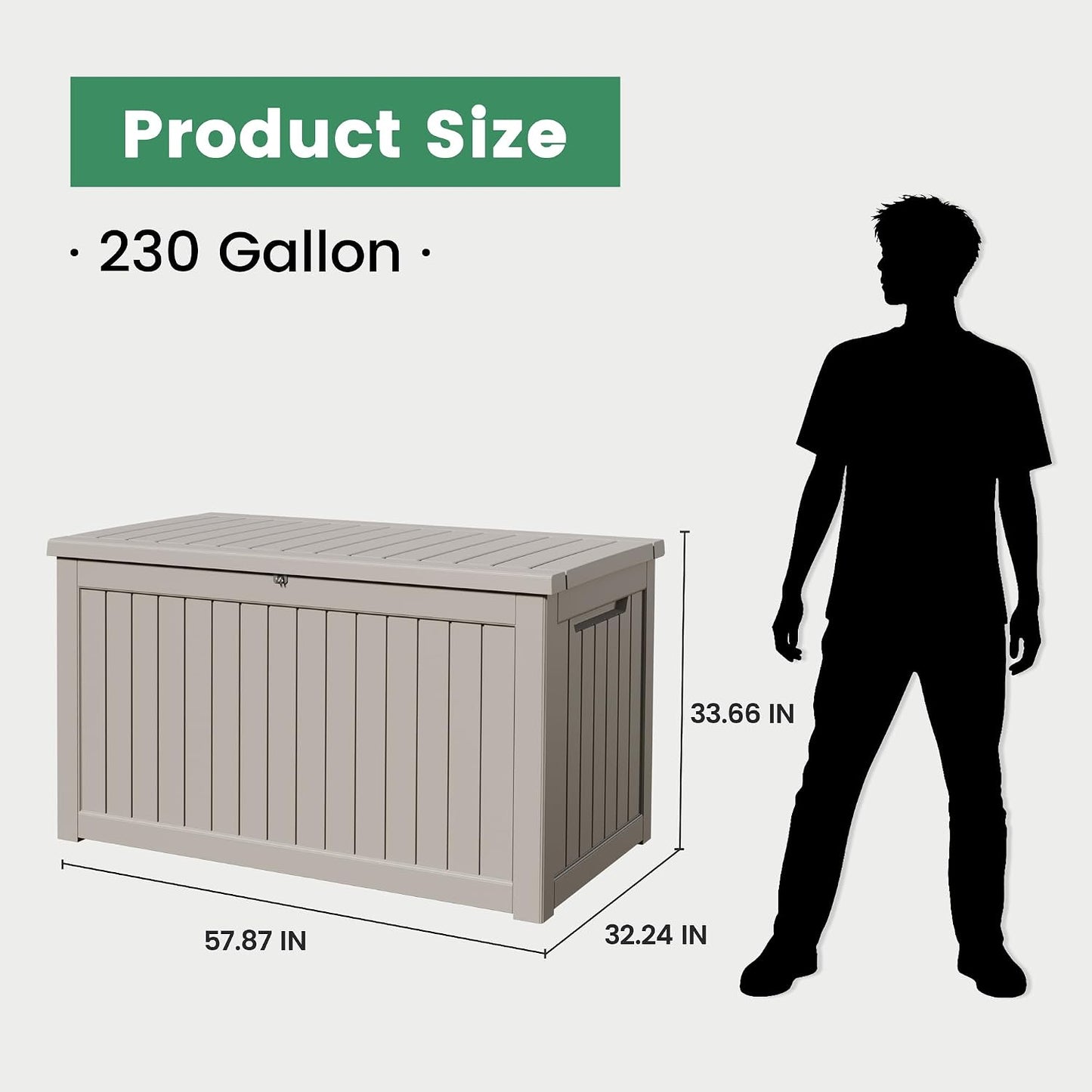 100 Gallon Storage Box, Waterproof Resin Deck Box with Hydraulic Piston Design, Lockable Storage Bench for Package Delivery, Storage Bin for Patio Cushions, Garden Tools, Black