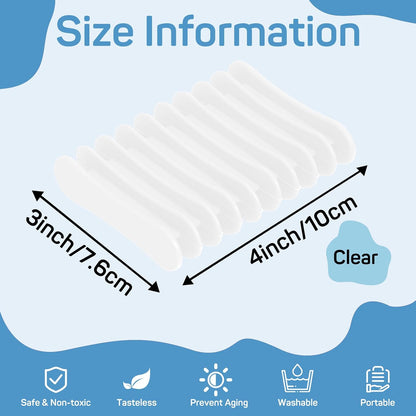 3 Pack Self Draining Silicone Soap Holder, Non-Slip Soap Dish for Bathroom, Shower & Sink, Keeps Soap Bars Dry, Easy to Clean, Clear