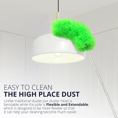 ZZ LAZYCOTTAGE Microfiber Feather Duster for High Reach, Lightweight Ceiling Fan Cleaner, 91.5" Telescopic Pole, Cobweb Duster with Extension Pole for Home & Car