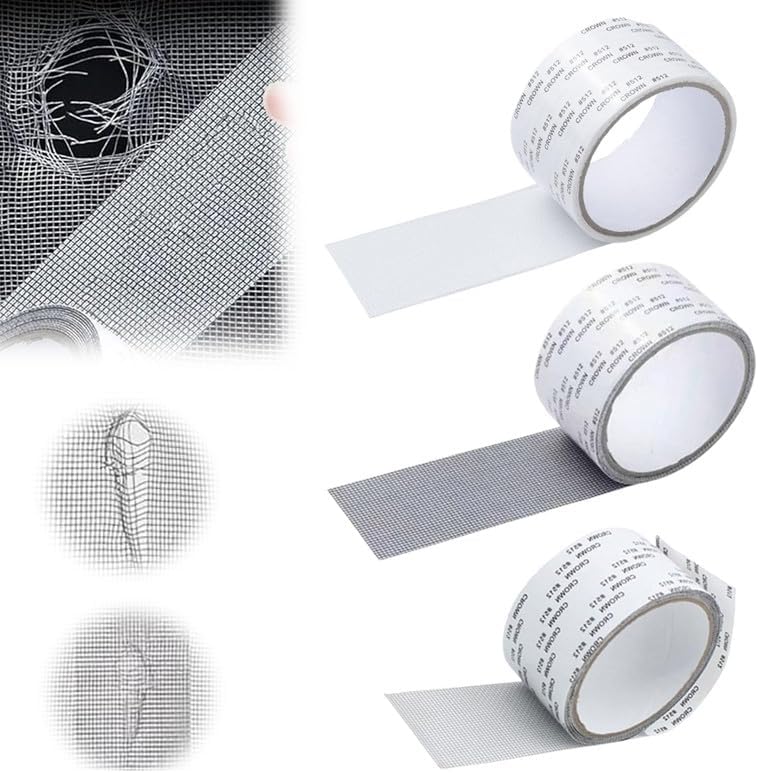 Moonboat Strong Adhesive Screen Repair Tape, 2024 Upgraded 2" x 80" Screen Repair Kit, Creative Screen Repair Tapes, Household Self-Adhesive Screen Window Repair Patch for Windows(Grey,1pcs)