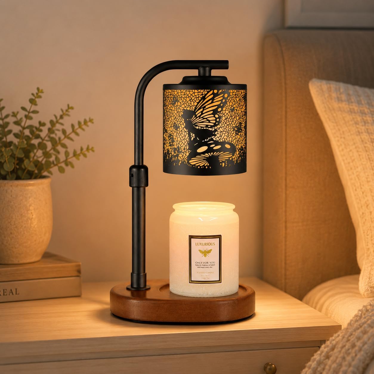 kobodon Candle Warmer Lamp with Timer, Electric Candle Lamp Warmer Birthday for Mom Women Home Bedroom Decor Wax Melt Warmer for Scented Wax with Jar Candles (Dragonfly)