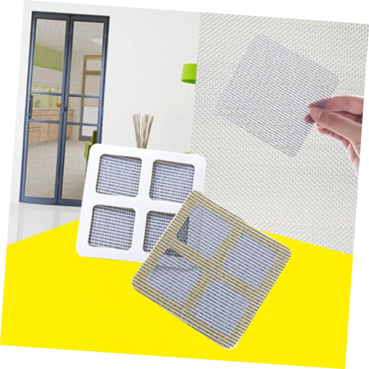 POPETPOP Window Screen Patches Self-Adhesive Screen Repair Net 3.93 X 3.93 X 0.03 in Adhesive Patch for Window Door Tent Mesh Pool Screens Rv Screens 21-Pack