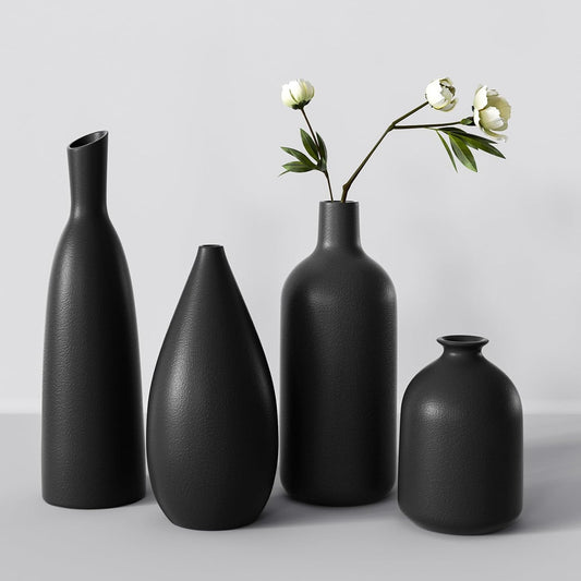 Ceramic Flower Vase Set, Modern Farmhouse Decorative Vases for Dining Room,Bookshelf Office Entryway(Multicolored Mix Set 3)
