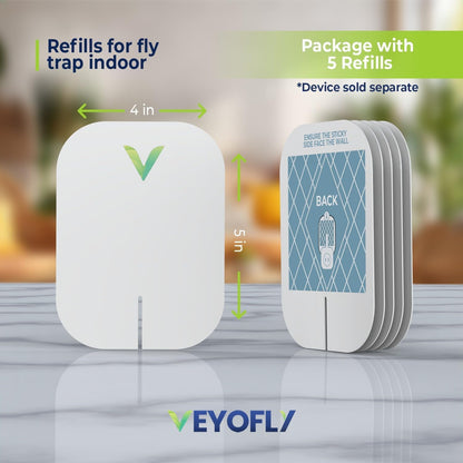 VEYOFLY Fruit Fly Traps for Indoors (2 Device + 4 Refills), Gnat Trap Indoor Plug in, Bug Traps, Flying Insect Trap, Gnat Traps for House Indoor, Fly Trap Indoor for Home Bug Light, Gnats Catcher