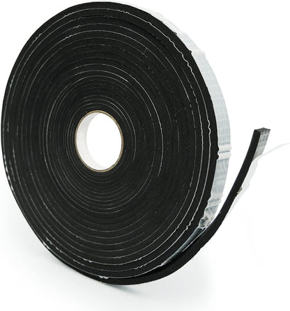 Alenor EPDM Black Foam Insulation Tape Self Adhesive 1/8"x1" x 50' Ft –Pack of 1- Weather Stripping for Doors & Windows,Soundproofing,Door Seal,Weatherstrip,Pipe Cooling,Air Conditioning Seal Strip