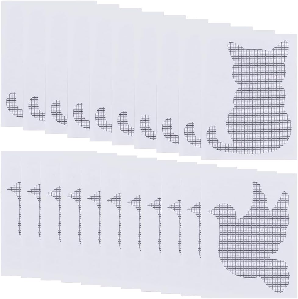 GORGECRAFT 40Pcs 2 Styles Door Window Screen Repair Patches Self-Adhesive Fiberglass Cat Pigeon Mesh Screen Repair Sticker Covering for Repair Holes Tearing Net Windows Screen 3.5 x 2.6 inch