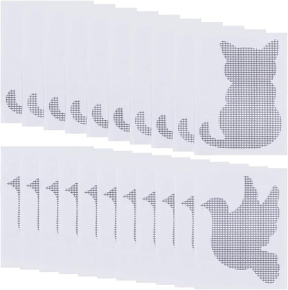 GORGECRAFT 40Pcs 2 Styles Door Window Screen Repair Patches Self-Adhesive Fiberglass Cat Pigeon Mesh Screen Repair Sticker Covering for Repair Holes Tearing Net Windows Screen 3.5 x 2.6 inch