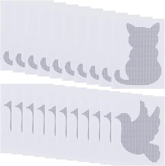 GORGECRAFT 40Pcs 2 Styles Door Window Screen Repair Patches Self-Adhesive Fiberglass Cat Pigeon Mesh Screen Repair Sticker Covering for Repair Holes Tearing Net Windows Screen 3.5 x 2.6 inch