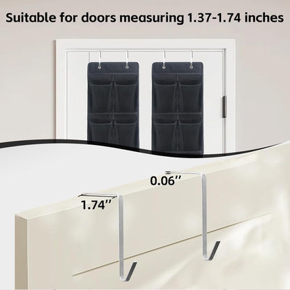 PVWSG Over The Door Shoe Organizer, 14 Large Mesh Pockets Hanging Shoe Rack for Closet Organizers and Storage, White, 2-pack (white)