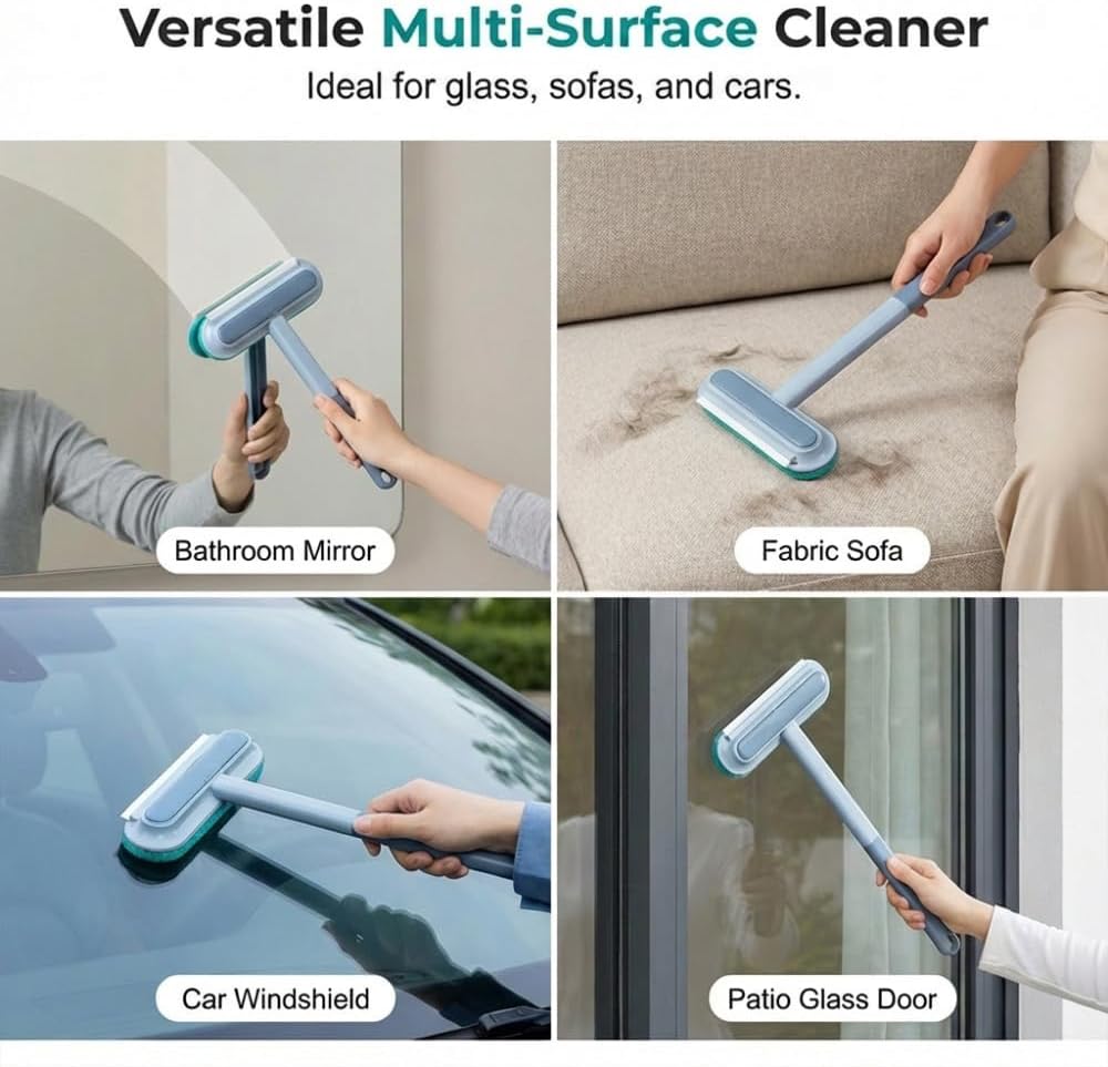 Window Screen Cleaning Brush, Mesh Screen Cleaner, Detachable Window Screen Cleaning Brush Washing Tool, Windows Screen Cleaner Tool with Wet and Dry Dual-Use, for Clothes,Pet Hair Extra Sticky (1PC)