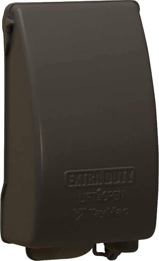 TayMac MX4280S 1-Gang Extra Duty In-Use Cover, Weatherproof Metal Low Profile 8-in-1, 3.5 in. Deep, Vertical, Gray