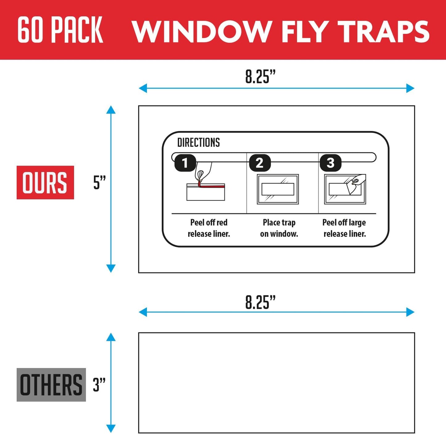 Window Fly Traps Indoor Clear (30 Pack) - Fly Window Traps for Indoors Sticky, Indoor Fly Trap Non-Toxic Fly Strips for Windows - Fly Sticky Traps Indoor Fly Paper Indoor Bug Sticky Traps (8.25" x 5")