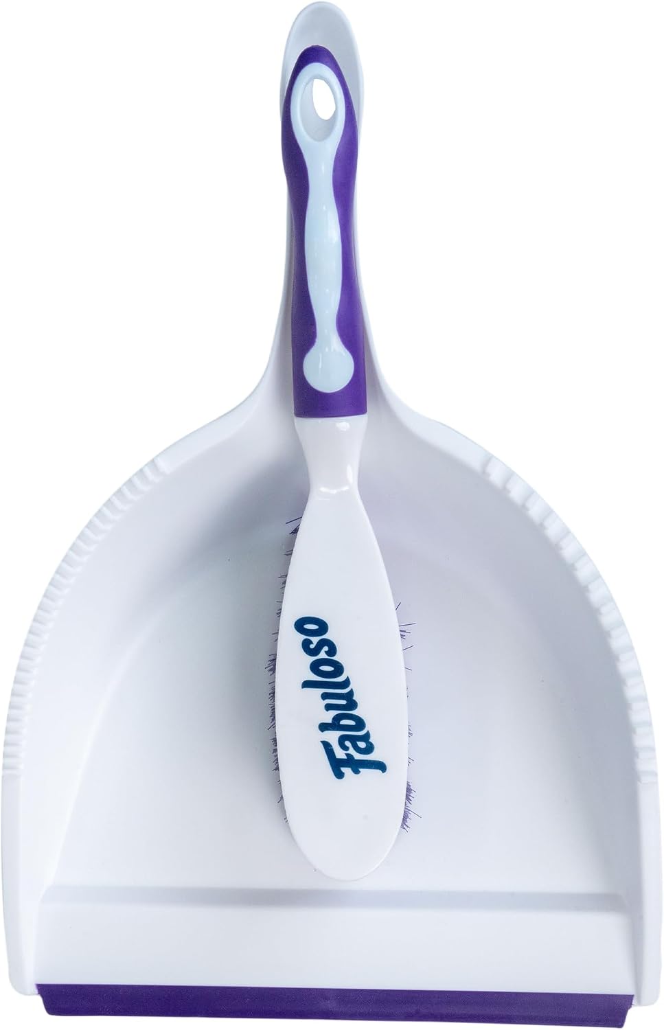 Fabuloso Cleaning Brush, Compact Hand Scrub Brush with Easy Grip Rubber Texture for Kitchen, Bathroom, Tile, Baseboards and Floors, Firm Bristles for Indoor Surface Cleaning, White & Purple, 6 Inch