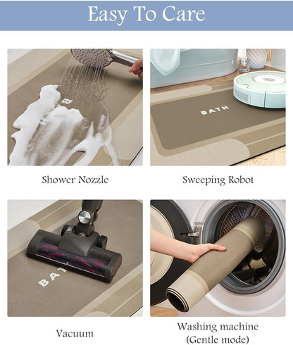 MontVoo-Bath Mat-Bathroom Mat Rug Non Slip Super Absorbent Stain Resistant Quick Dry Thin Bath Rug-Bath Mats for Bathroom Floor Bathtub Vanity-Bathmat Bath Rug Easy Care-17"x27" Grey