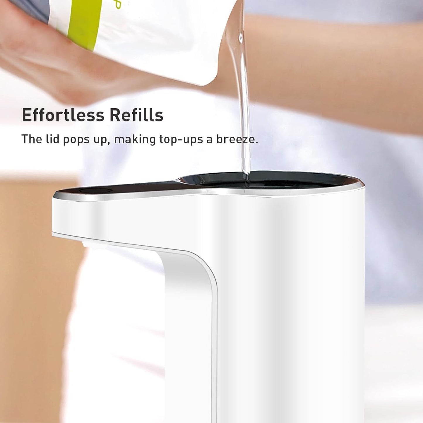 EKO Aroma 9 fl oz Automatic Liquid Soap Dispenser, Rechargeable & Water-Resistant Soap Dispenser for Kitchen and Bathroom with Adjustable Volume Control (Matte Black Steel)