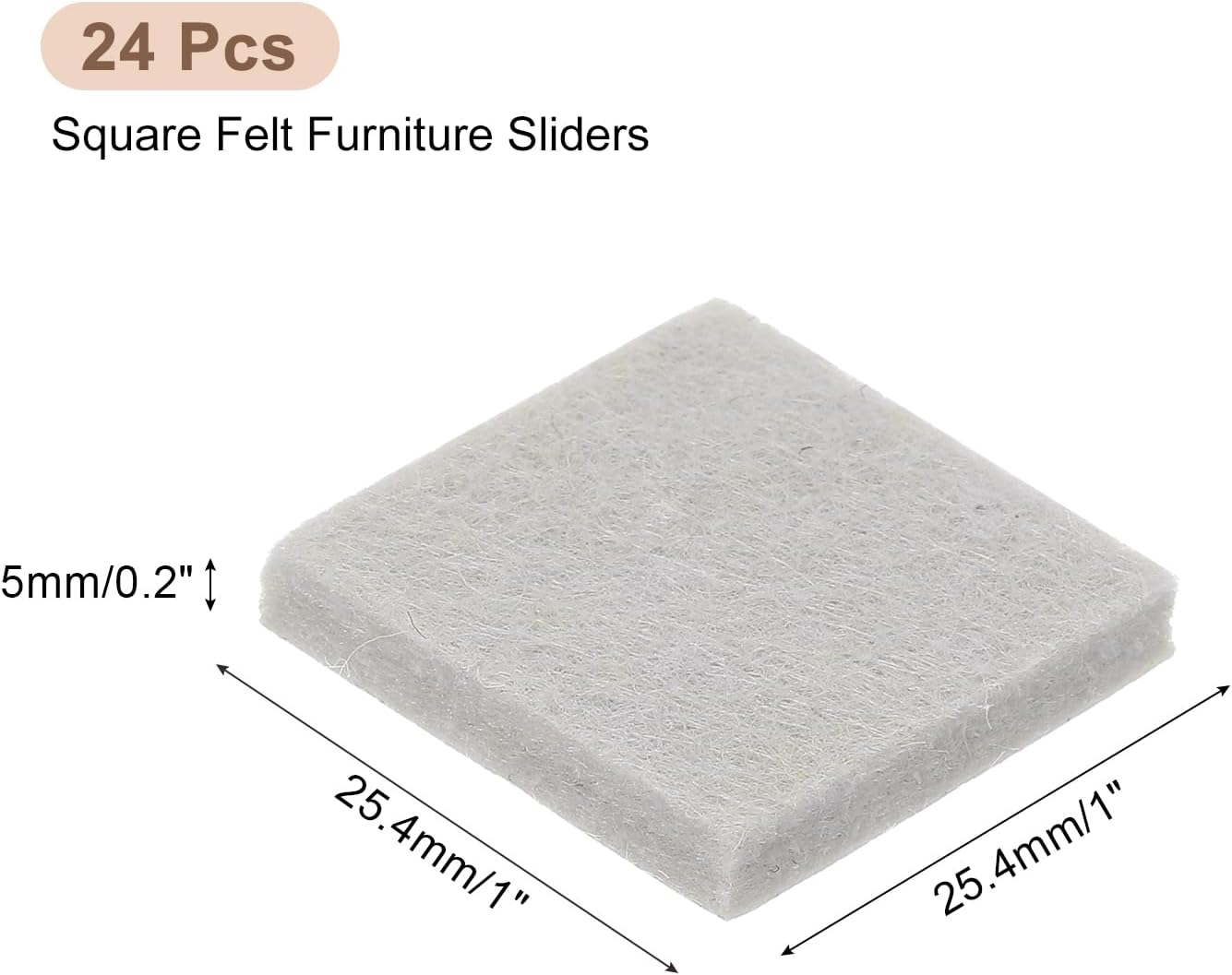 uxcell Furniture Pads, 24Pcs 1.5" - Square Self Adhesive Felt Furniture Pads, Floor Protectors for Furniture Feet Chairs Legs Hardwood Floors (Black)