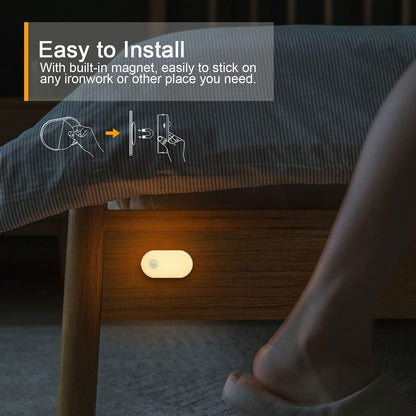 Lyridz Rechargeable Battery Night Light with Motion Sensor, Stick on Anywhere, 1-20LM Dimmable LED Nightlights for the Bedroom, Bathroom, Living Room, Kitchen, Stairs, Hallway, 4-Pack