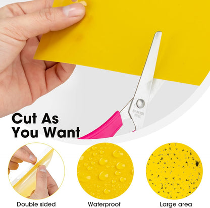 Qualirey 220 Pcs 7.9 x 4 Inch Yellow Sticky Traps for Plant Gnats Dual Sided Fruit Fly Sticky Traps for Indoors Outdoors with Twist Ties & Plastic Holders for Insect, Fungus Gnats, Whiteflies, Aphids