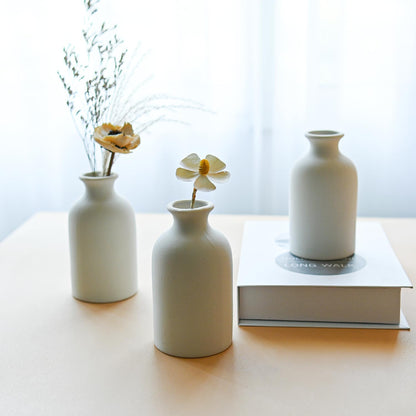 Modern Small Flower Vases 8 Pack - Ceramic, White
