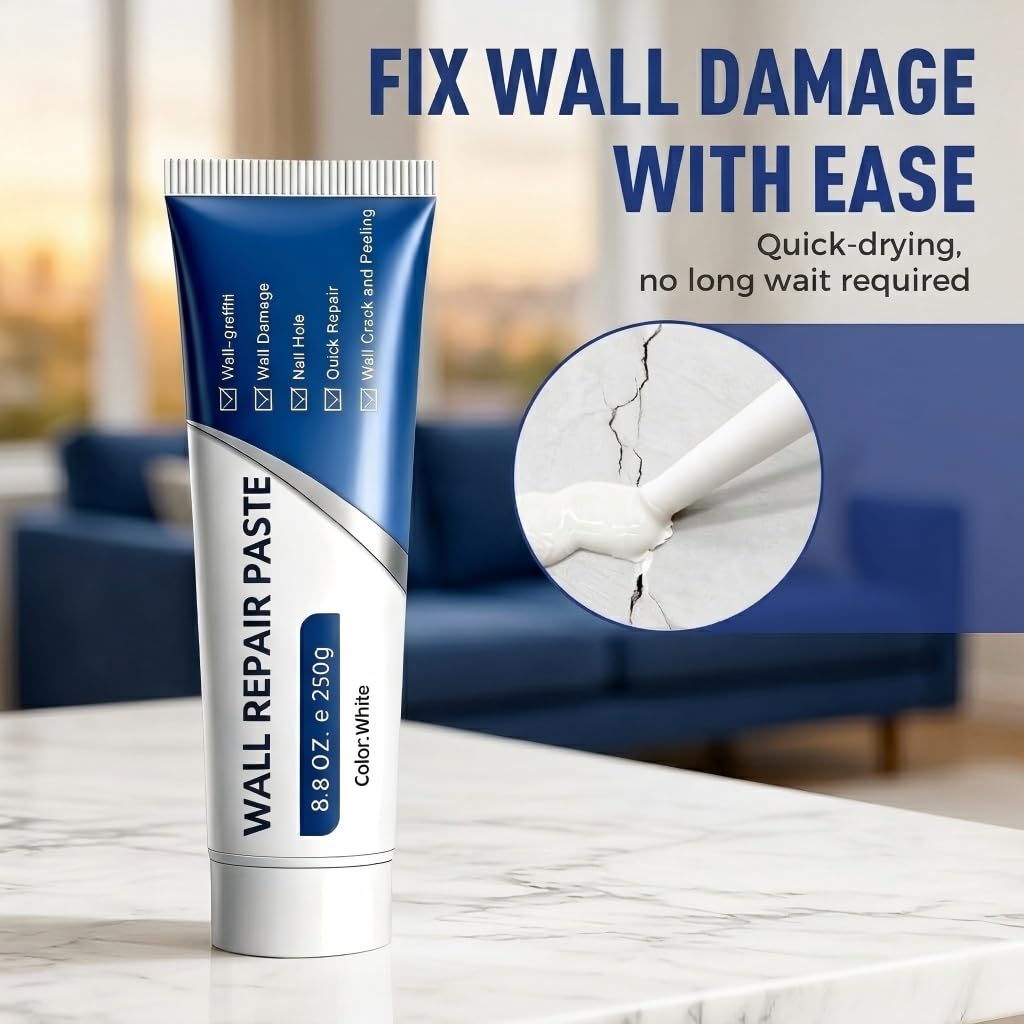 Efficient Drywall Repair Kit with Scraper, Quick-Drying Wall Mending Agent, Multi-Functional Patch Paste for Filling Holes and Cracks, Easy Drywall Repair for Nail Holes and Wall Damage (1 PCS)